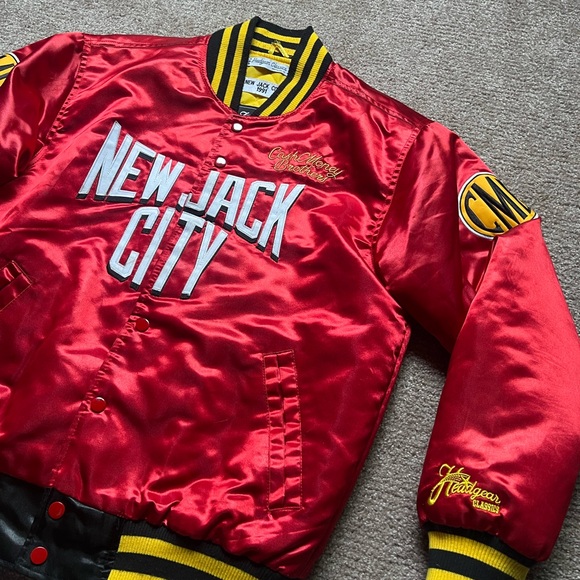 VTG 00s / Y2K New Jack City Headgear Classics Men’s Satin Bomber Jacket - Picture 4 of 9